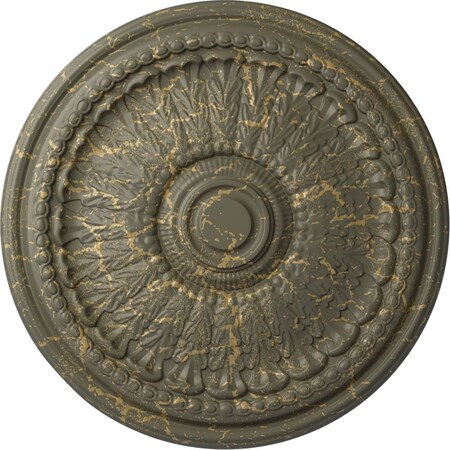 Ekena Millwork Brunswick Ceiling Medallion (Fits Canopies up to 4 1/2"), 27"OD x 2 1/2"P, Witch Hazel Crackle CM27BRWHC